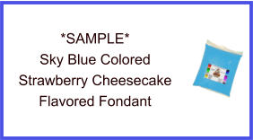 Sky Blue Strawberry Cheesecake Fondant Sample